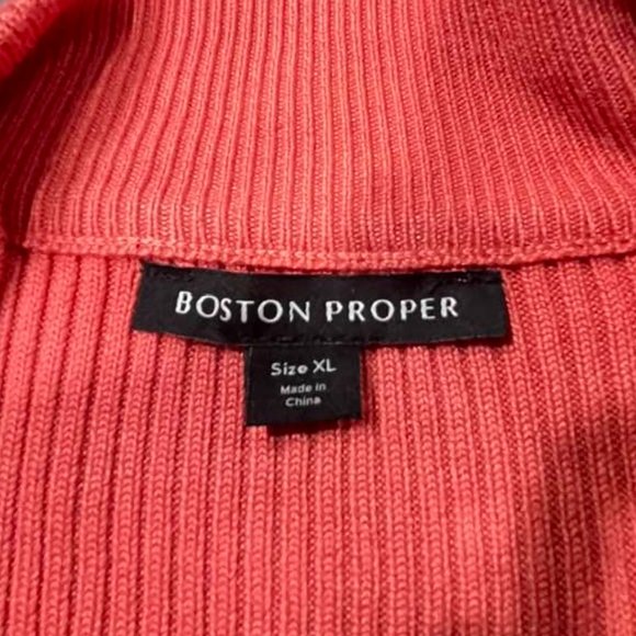 Boston Proper Soft Ribbed Half Zip Up Sweater Blouse Tunic NWT - XL - Picture 15 of 16